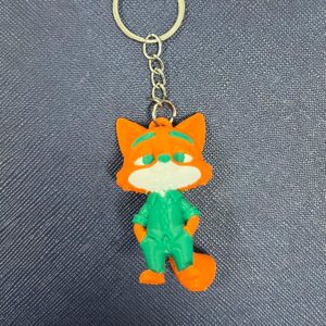 Sevimli Tilki Figürlü Anahtarlık 3D Baskı