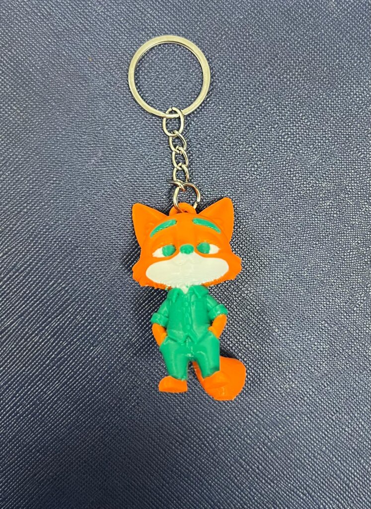 Sevimli Tilki Figürlü Anahtarlık 3D Baskı